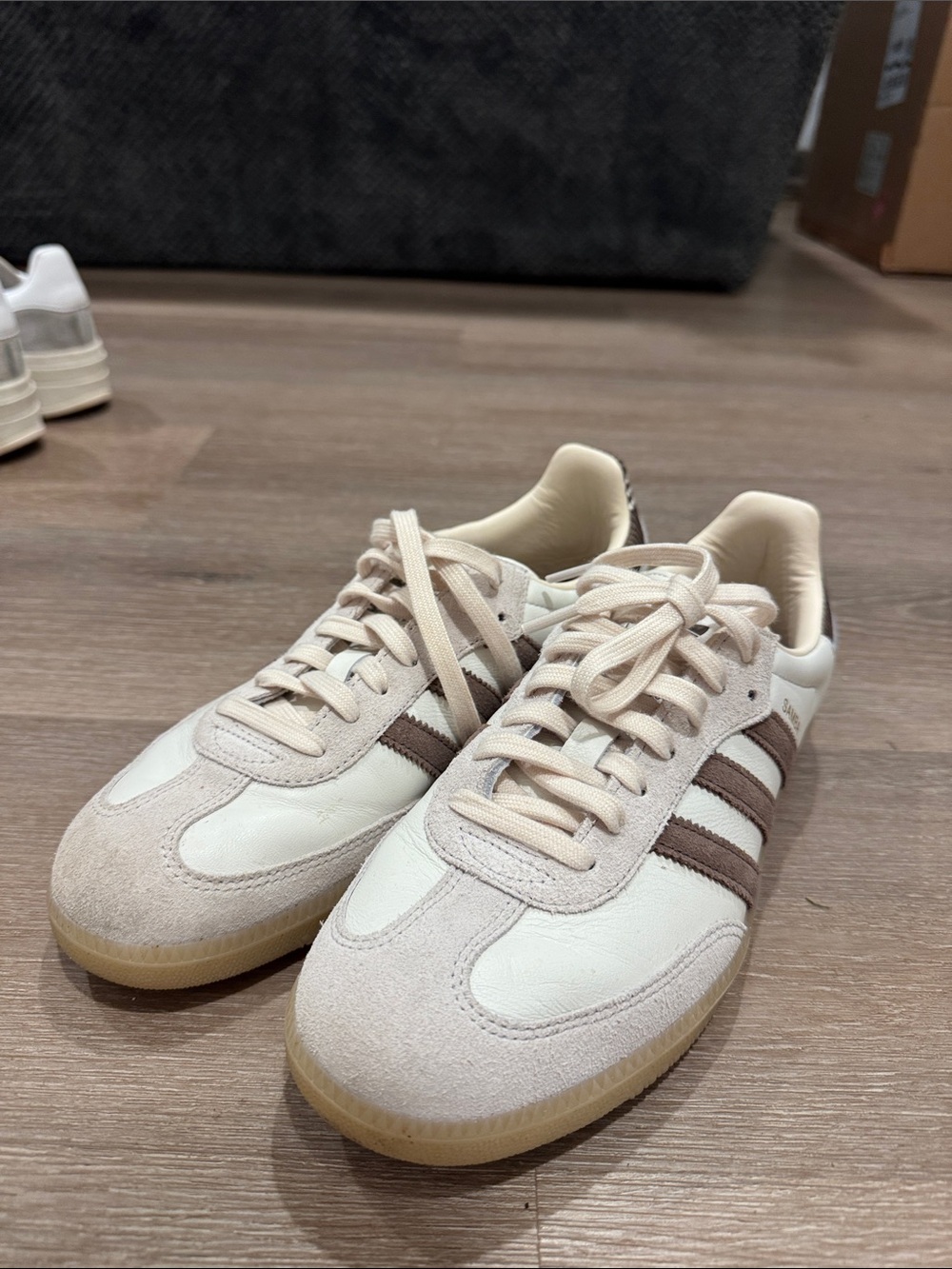 Adidas Sambas Men's Leather & Suede in beige and brown